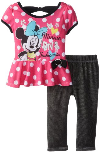 Disney Little Girls' Minnie Mouse Diva Print 2 Piece Legging Set