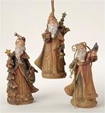 Pack of 6 Assorted Driftwood Santa Christmas Ornaments #29201