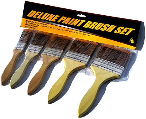 Delux Paint brush Set, 5pc of wooden handle Paintbrush