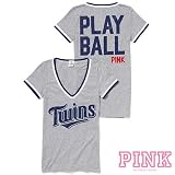 Minnesota Twins Victoria's Secret PINK&Atilde;&macr;&Acirc;&iquest;&Acirc;&frac12; V-Neck Ringer Tee