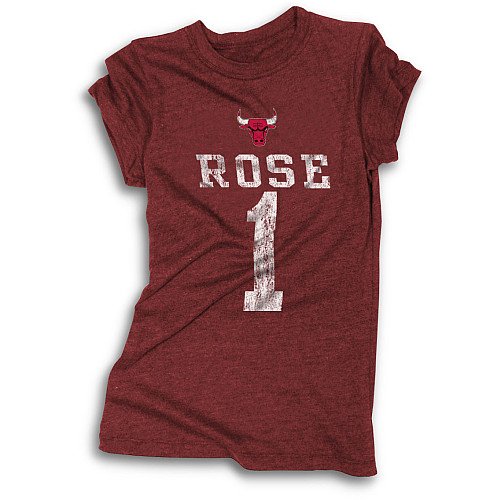 5Th & Ocean Chicago Bulls Derrick Rose Womens Tri-Blend T-Shirt Large