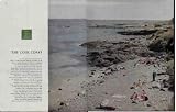 The Face of America: The Cool Coast. If you straightened out the shore line of Maine it would reach from Portland to Panama, for the great ice age left thousands of harbors and hideaways between Kittery and Passamaquoddy. Shown here is a cove near Ogunquit, stretching from Short Sands Beach (foreground) to Lobster Point, which the beacon marks. Leif the Lucky probably sailed past this ragged coast in his Viking ships a thousand years ago. He was folowed by a host of Spaniards, Frenchmen, and Englishmen. Spanish interests lay elsewhere, but the French and English turned Maine into a battleground and generally raised hob over these parts for the best part of a century. Photograph by Frank Ross. ..... 1955 Saturday Evening Post Picture, A5205A.
