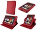 rooCASE Dual-View Multi Angle (Red) Leather Folio Case Cover for Amazon Kindle Fire 7-Inch Android Tablet