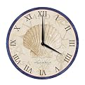 White Sand Blue Sea Wood Clock - 12"