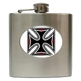 Hip Flask 6 oz. of Biker Cross (Iron Cross, Harley Davidson Gear)