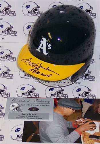 Reggie Jackson Autographed/Hand Signed Oakland A's Mini Helmet