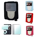 Apple 3rd Generation iPod Nano 4gb 8gb Video Premium Leather Carrying Case with Belt Clip - Bundle with 3 Pcs Protective Shield - Available in 5 Colors (MP3 Player NOT Included)