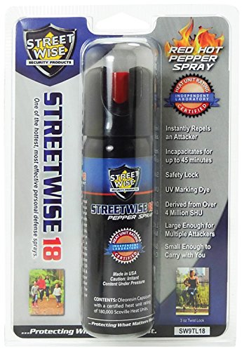 Lab Certified Streetwise 18 Pepper Spray, 3-Ounce, Twist Lock