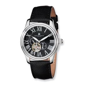 Stainless Steel Case Black Dial Automatic Watch by Charles Hubert Paris Watches, Best Quality Free Gift Box Satisfaction Guaranteed