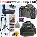 Canon EOS 5D 12.8 MP Digital SLR Camera + Canon BG-E4 Battery Grip + 4GB Deluxe Accessory Kit