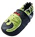 Carozoo Crocodile Dark Blue Unisex Baby Soft Sole Leather Shoes