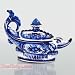 GZHEL Art Decor CAVIAR DISH Authentic Artist Signed [Hand painted. Artist: Ermakov. Size: 7.5" x 4.5" x 2.5" (19 cm x 11.5 cm x 6 cm); Material: porcelain] [Gzhel, a type of porcelain decorated with paintings depicting country life in dark blue ink, derives its name from a picturesque Moscow region. Each painting is unique and tells a story, true accounts as well as fairytales, and combines beauty and fantasy in its own unique style. These cobalt blue paintings are made to last forever and are protected by a glaze to ensure their durability. They possess a remarkable ability to attract and entrance people with their unique artwork. All paintings are done individually by hand. In addition to being suitable for a wide variety of everyday uses, Gzhel objects are often used today to decorate homes] [Unique Russian Porcelain - Gzhel. Executed and painted by hand in the village of Gzhel in marvellous under-glaze cobalt painting technique. Perfect collectible gift for many occasions from the old country. Many of the items in our store were only made in limited quantity . Most pieces are signed by the artist]
