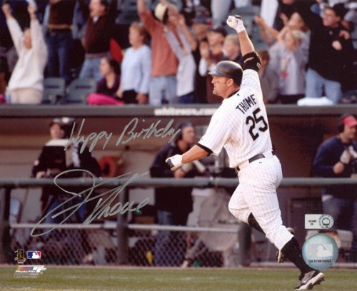Jim Thome Chicago White Sox Autographed 8x10 Photograph with Happy Birthday Inscription