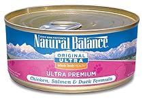 Natural Balance Original Ultra Whole Body Health Chicken, Salmon & Duck Formula Wet Cat Food, 6-Ounce Can (Pack of 24)
