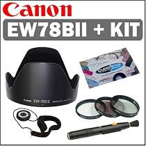 Canon Lens Hood EW78B-II + 3 Piece 72mm Filter Kit + Accessory Kit