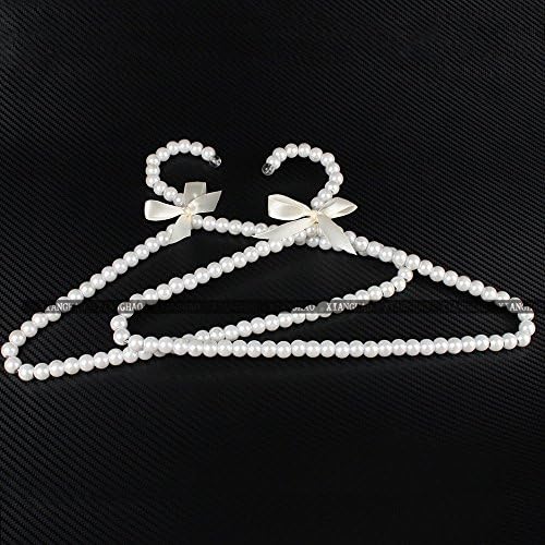 1 10pcs White Plastic Pearl Beaded Bow Clothes Hangers for Kid Children 30cm 1 piece