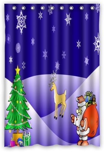 Super Specials Santa's Flight Christmas Waterproof Bathroom Bath Polyester Shower Curtain 48" x 72"