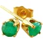 1/2 CT Genuine Emerald Earrings in Solid 14kt ( .50 ct 4mm )