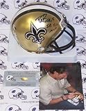 Drew Brees Autographed/Hand Signed New Orleans Saints Mini Helmet