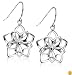 Sterling Silver Open Double Flower Earrings