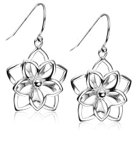 Sterling Silver Open Double Flower Earrings