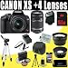 Canon Rebel XS 10.1MP Digital SLR Camera with EF-S 18-55mm f/3.5-5.6 IS Lens (Black) + Canon EF-S 55-250mm f/4.0-5.6 IS Telephoto Zoom Lens + Wide Angle/Telephoto 16GB Deluxe Accessory Kit