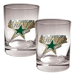 Dallas Stars NHL 2pc Rocks Glass Set - Primary Logo by Great American Products