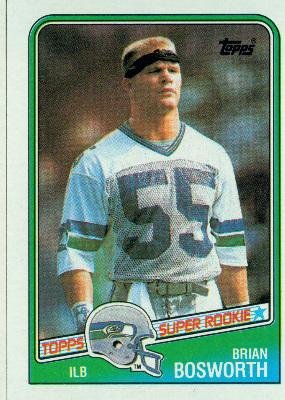 1988 Topps #144 Brian Bosworth RC - Seattle Seahawks (RC - Rookie Card)(Football Cards)