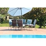Monaco Outdoor Wrought Iron 7pc Patio Dining Set - Spa