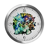 IMAGE OF Modern Wall Clock Mushroom Garden Fairy and Gnome Fantasy Magic