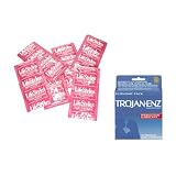 Trojan-ENZ SPERMICIDE Latex Condoms Lubricated 36 ea and LifeStyles Dual Pleasure Premium Latex Condoms Lubricated 108 condoms Safe Sex Kit
