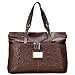 Valentino Brown Embroidered Rectangle Tote Handbag