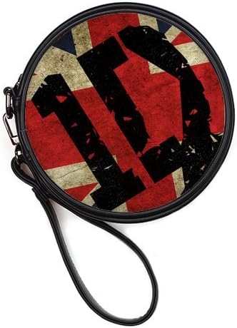 LaHuo Custom Design Music Band One Direction 1D Logo Women Make Up Bag Personality Round Makeup Bag Coin Purse