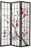 Unique Asian Decor - 6ft. Cherry Blossom Japanese Shoji Folding Privacy Floor Screen Room Divider