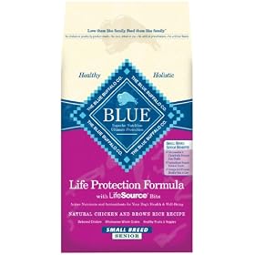 Blue Buffalo Dry Food for Small Breed Senior Dogs, Chicken and Rice Recipe, 6-Pound Bag
