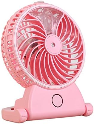 KingsTop Table Fans Portable Desktop Humidifier Fan Handheld Fans Rechargeable Cooling Misting Fan Personal Cooling Humidifier (Pink )