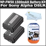 2 Pack Battery Kit For Sony A55, A33, SLT A55, SLT A33 DSLR Camera Includes 2 Replacement Extended NP-FW50 (2200 mAH) Batterries + Clear LCD Screen Protectors + BP MicroFiber Cleaning Cloth