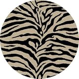 Shaggy Zebra Black Shag Round Rug Size: 67" Round