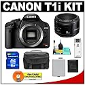 Canon EOS Rebel T1i Digital SLR Camera with EF 50mm f/1.8 II Lens + 8GB Card + Battery + Case + Accessory Kit