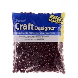 Pony Beads, Burgundy OP, 6 x 9mm, 720pc Pkg