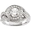 14K White Gold Diamond Engagement Ring Semimount - 0.37 Ct. - CENTER STONE NOT INCLUDED