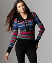DKNY Jeans Petite Sweater, Striped Cabled Henley