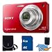 Sony Cyber-Shot DSC-W560 14.1 MP Digital Still Camera with Carl Zeiss Vario-Tessar 4x Wide-Angle Optical Zoom Lens and 3.0-inch LCD (Red) Includes DSC-W560 Red, 4 GB Memory Card, Camera Carrying Case and Cleaning Kit.