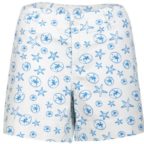 Blue Dionis Cotton Beach Print Short Shorts