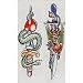 Snake Tiger Knifes Temporary Tattoo