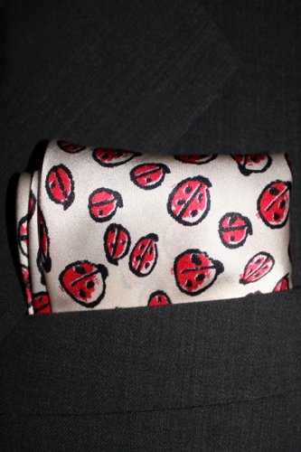 Ladybugs Silk Handkerchief, 100% Silk - by Royal Silk