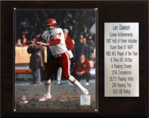 NFL Len Dawson Kansas City Chiefs Career Stat Plaque
