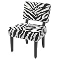 Zebra Print Armless Chair - Black/ White
