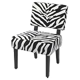Zebra Print Armless Chair - Black/ White