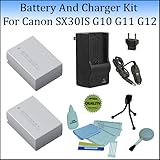 2 Pack High Capacity Canon NB-7L Replacement Batteries And Charger Kit For  ....